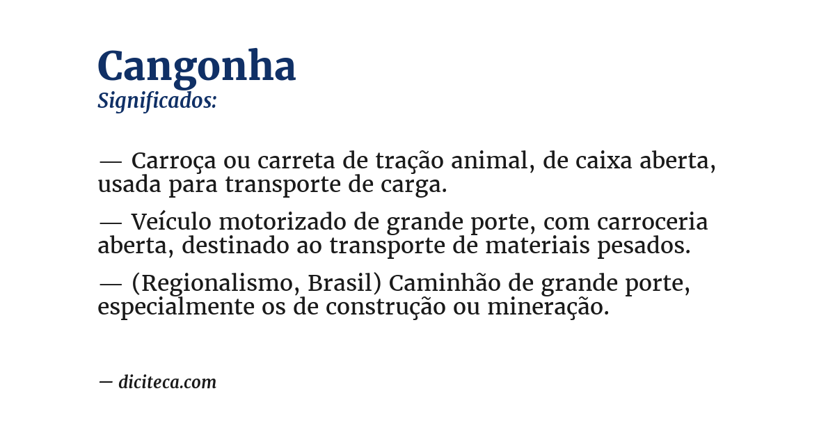 Significado de cangonha