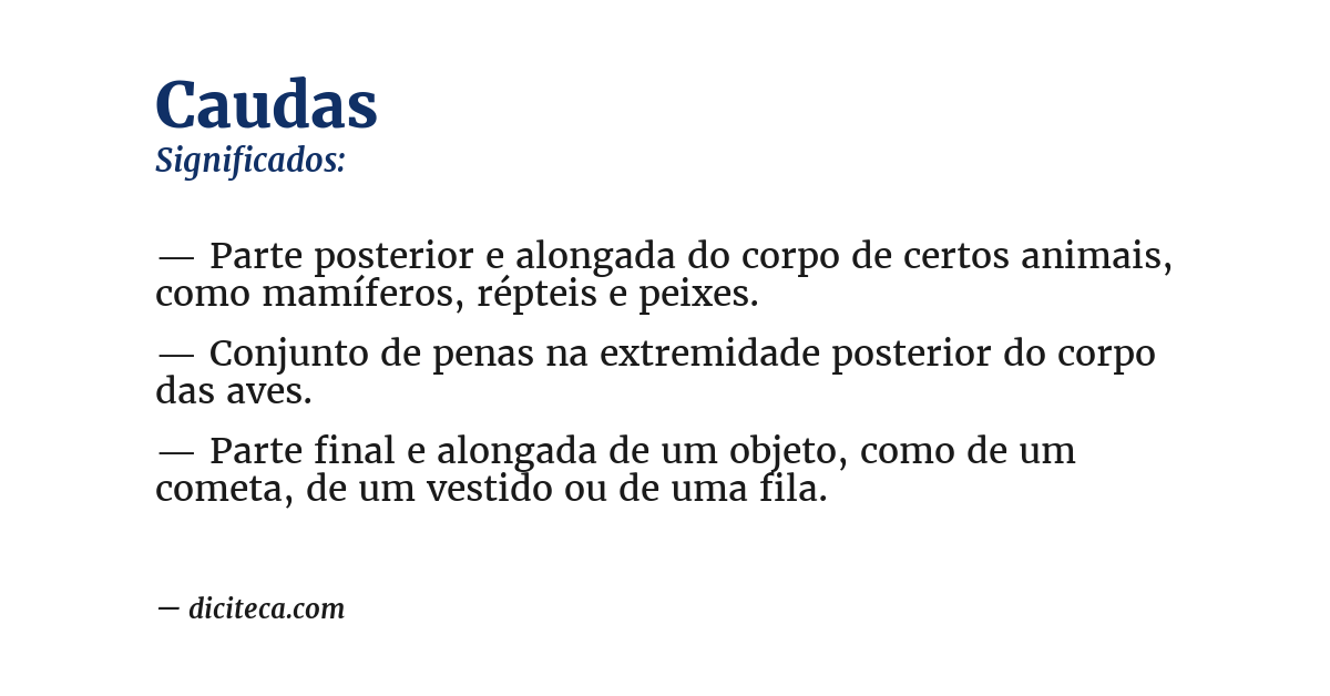 Significado de caudas