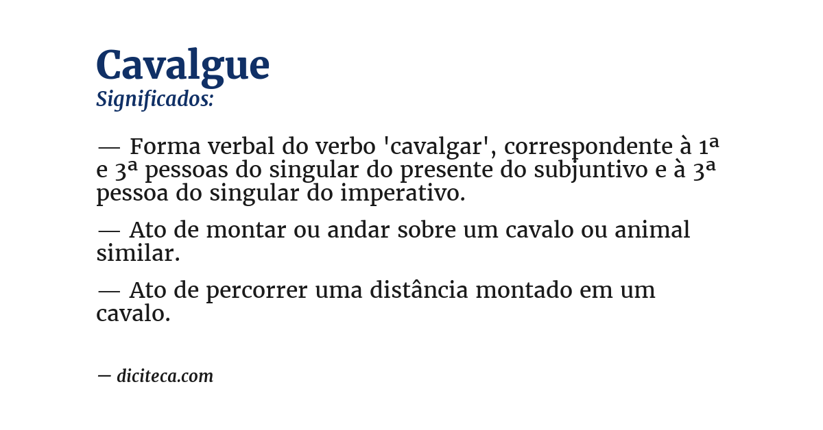 Significado de cavalgue