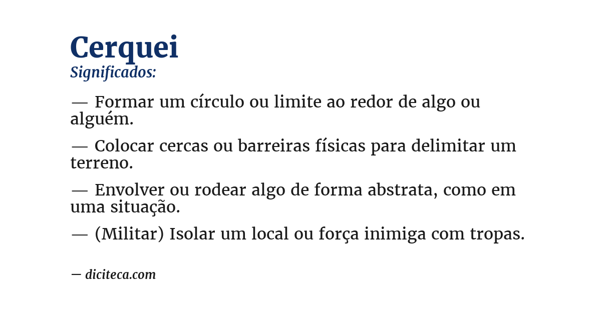 Significado de cerquei