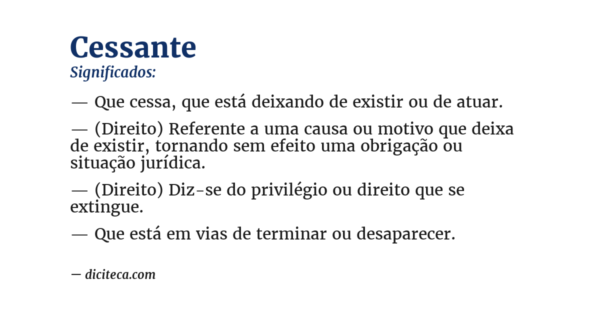 Significado de cessante