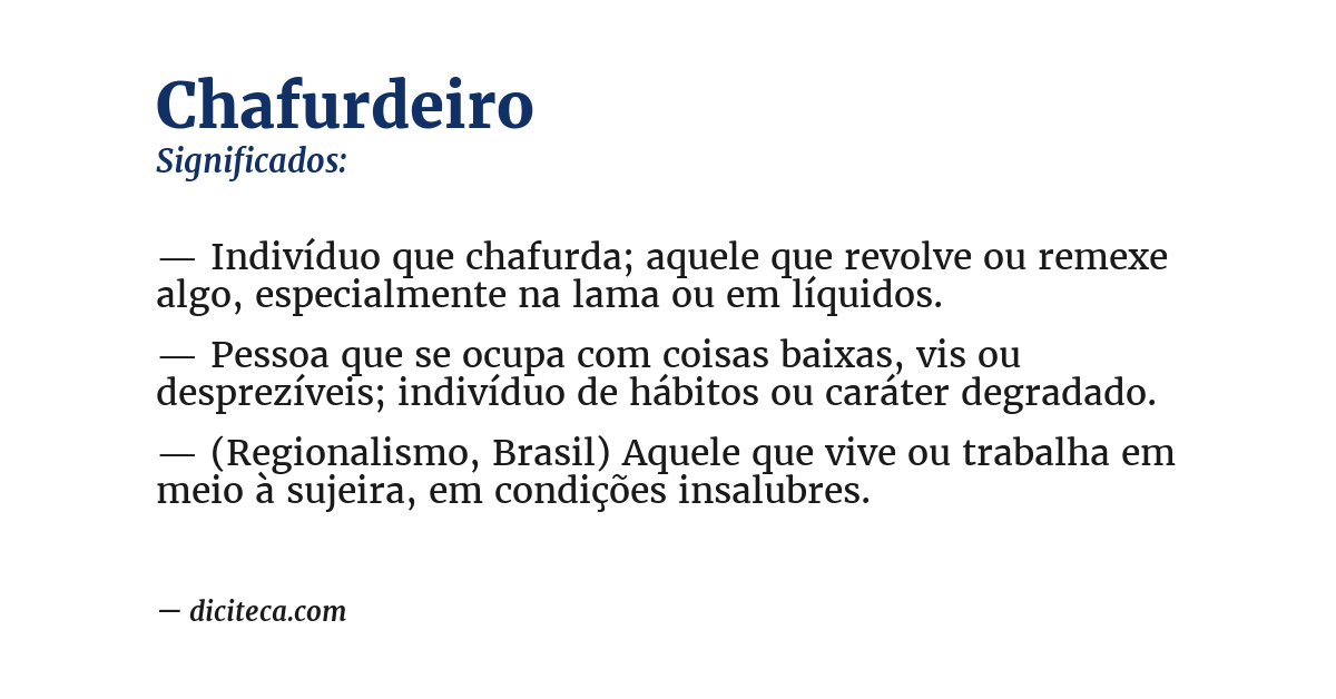 Significado de chafurdeiro