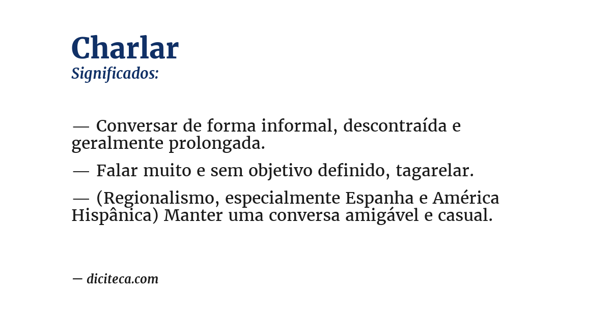 Significado de charlar