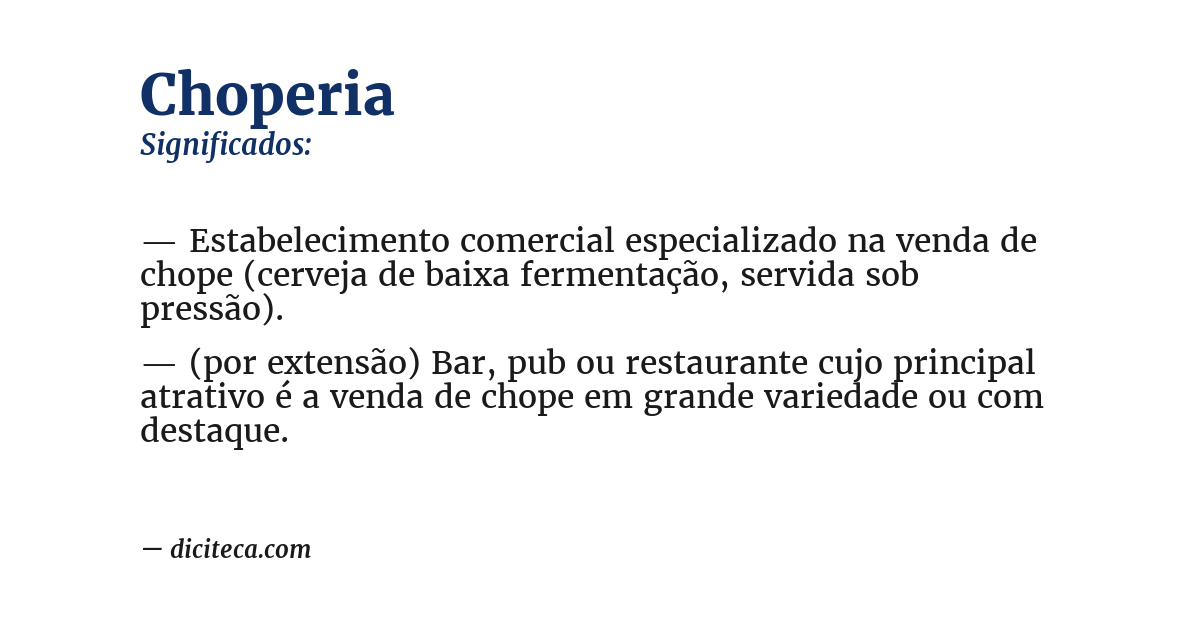Significado de choperia
