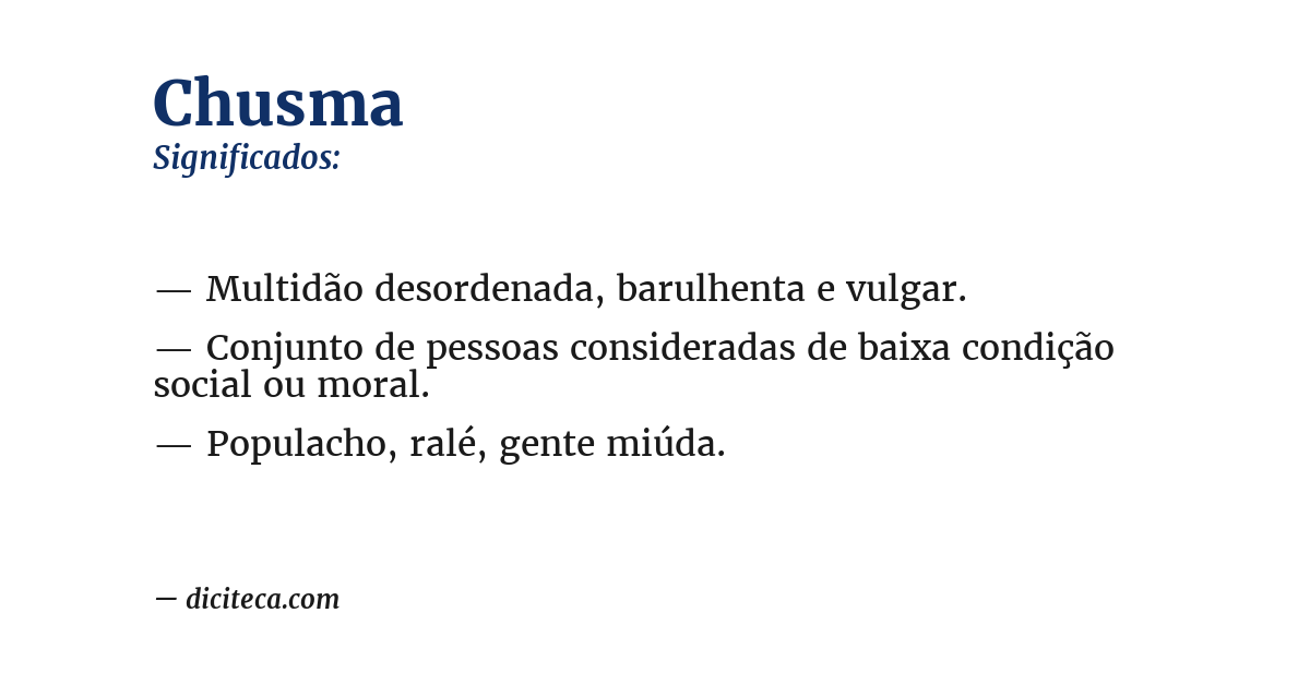 Significado de chusma