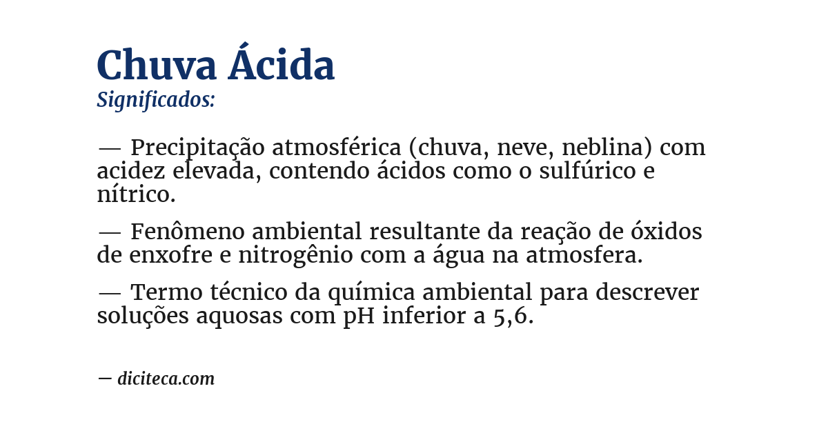 Significado de chuva ácida