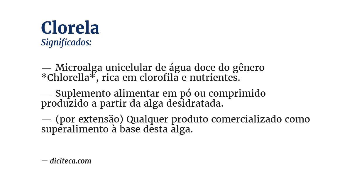 Significado de clorela