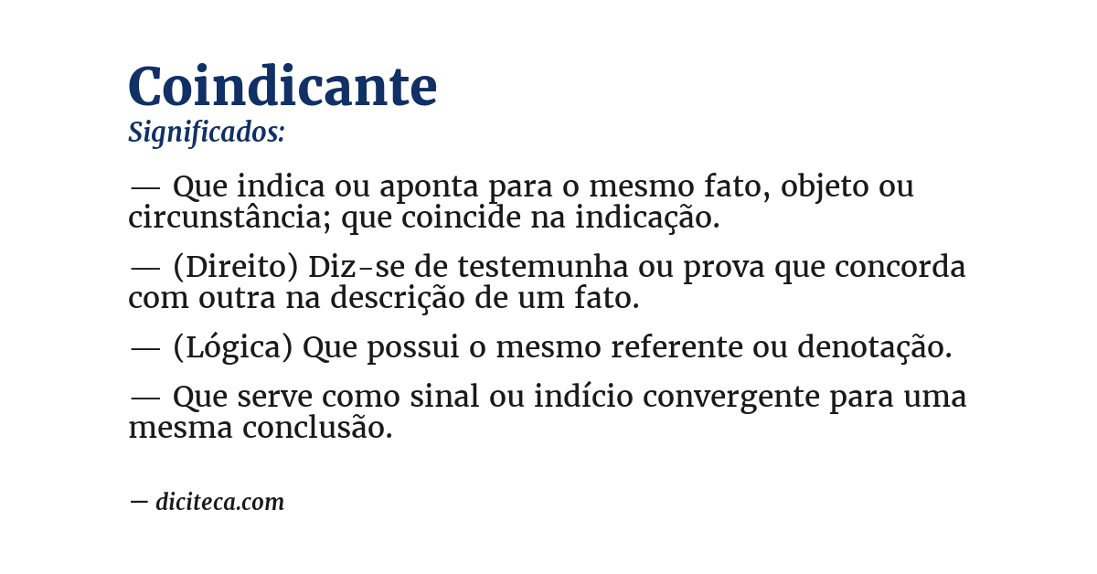 Significado de coindicante