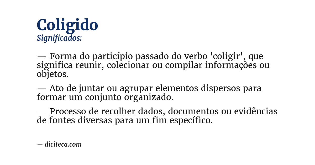 Significado de coligido