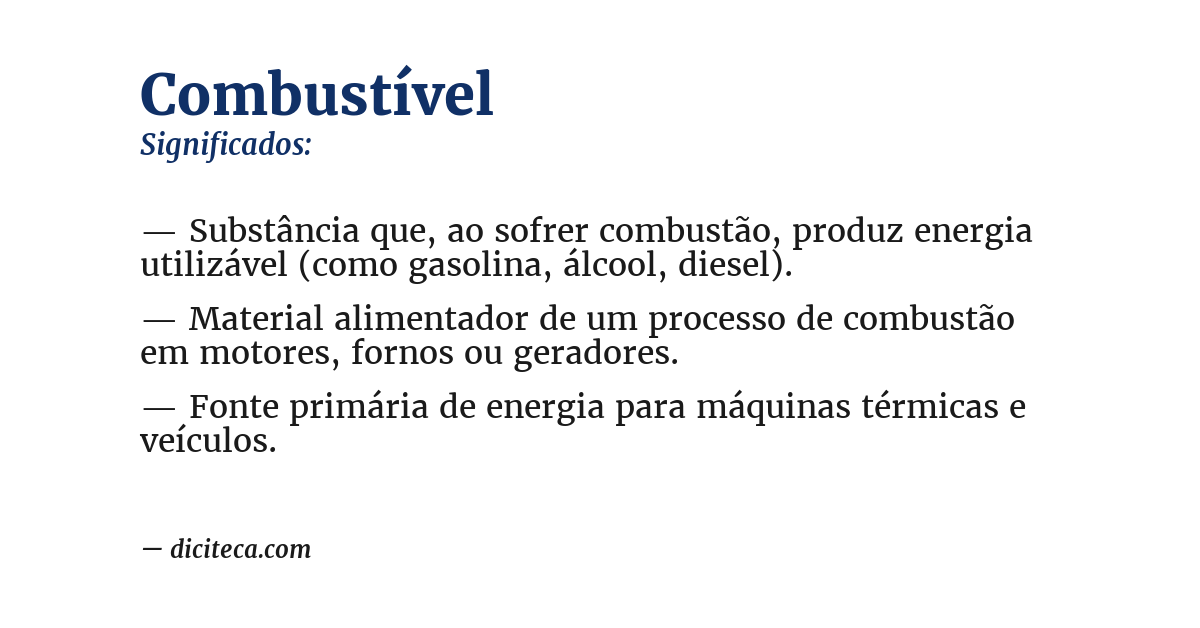 Significado de combustível