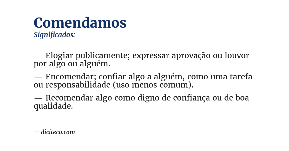 Significado de comendamos
