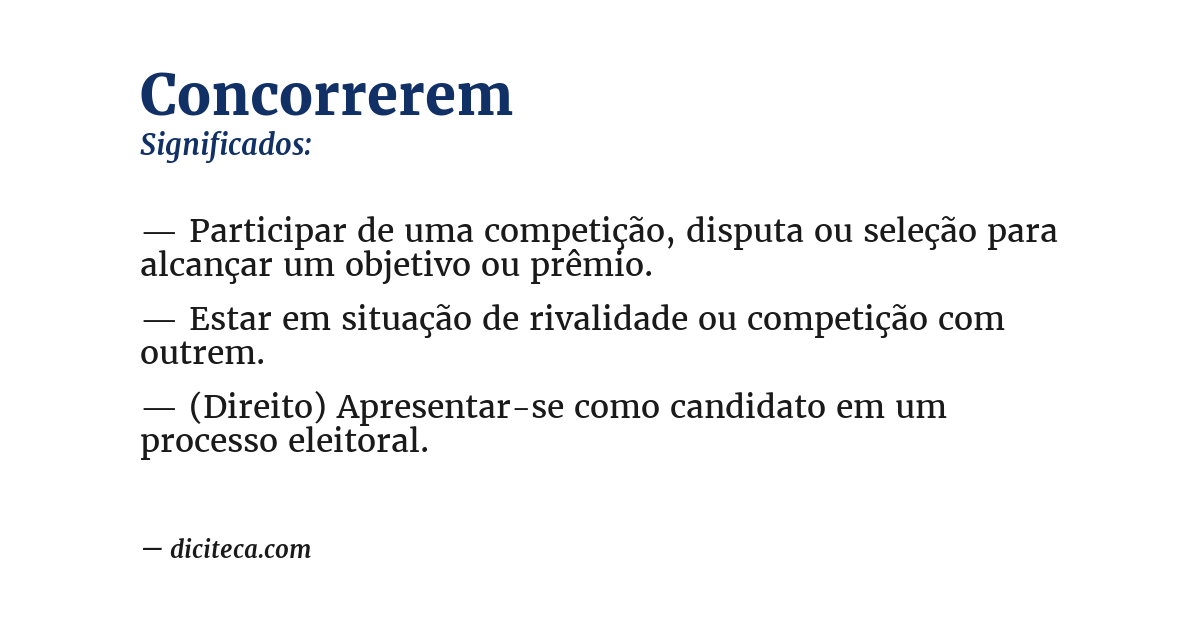Significado de concorrerem