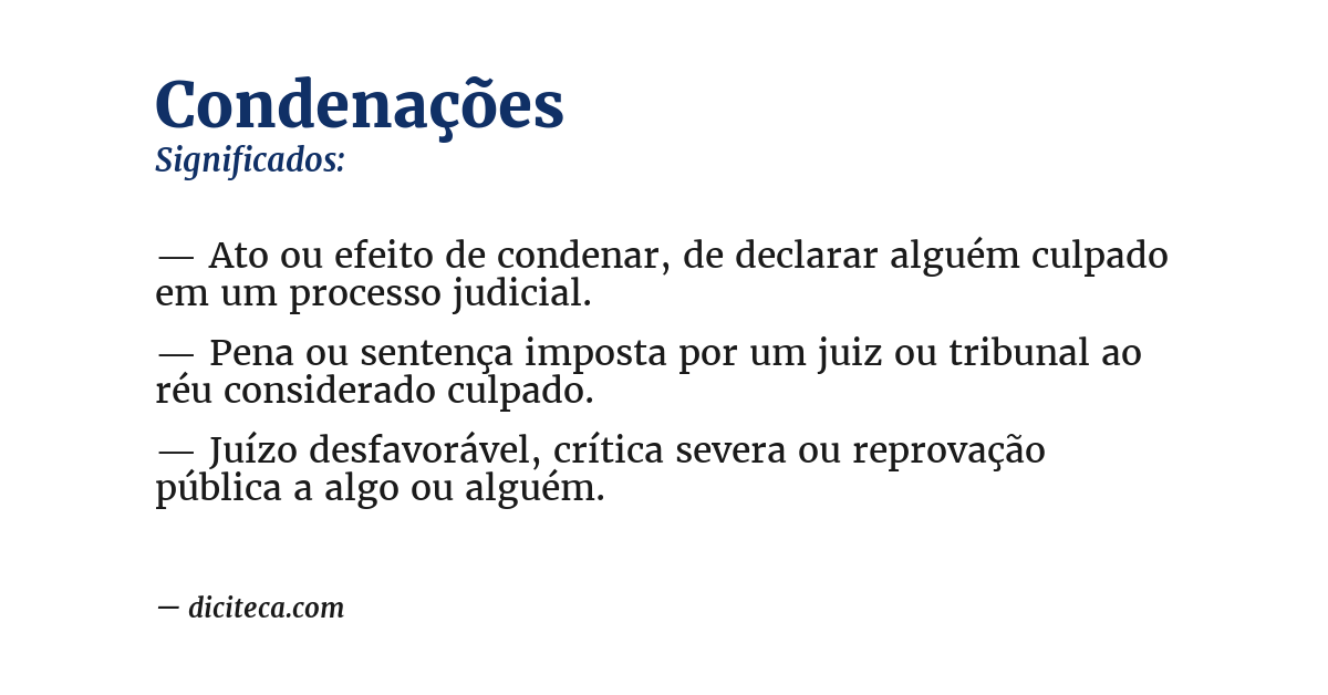 Significado de condenações