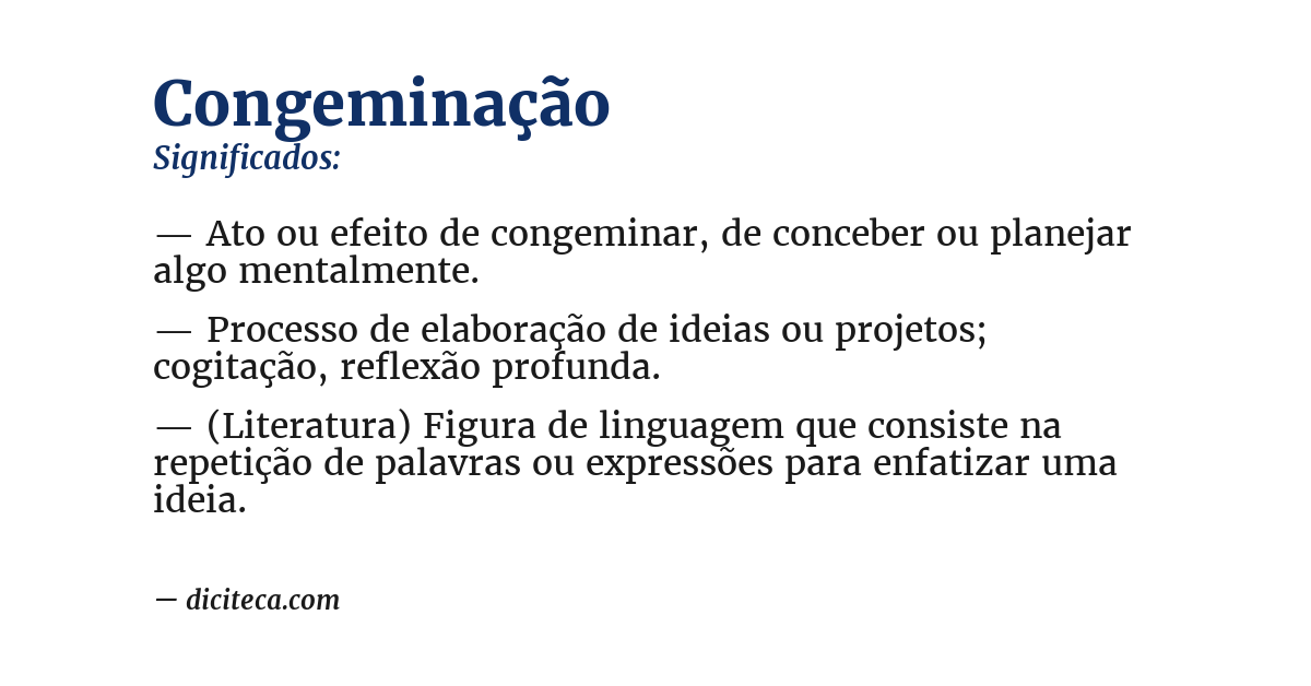 Significado de congeminação