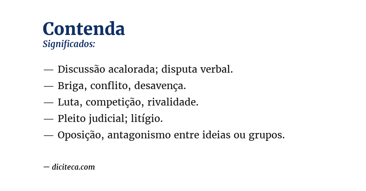 Significado de contenda