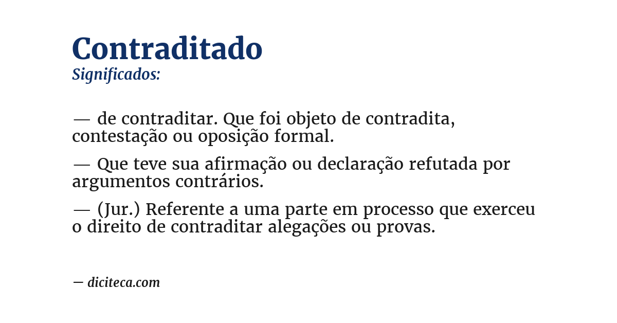 Significado de contraditado