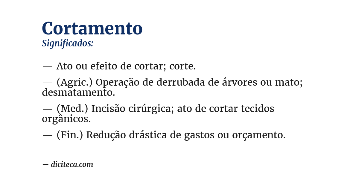 Significado de cortamento