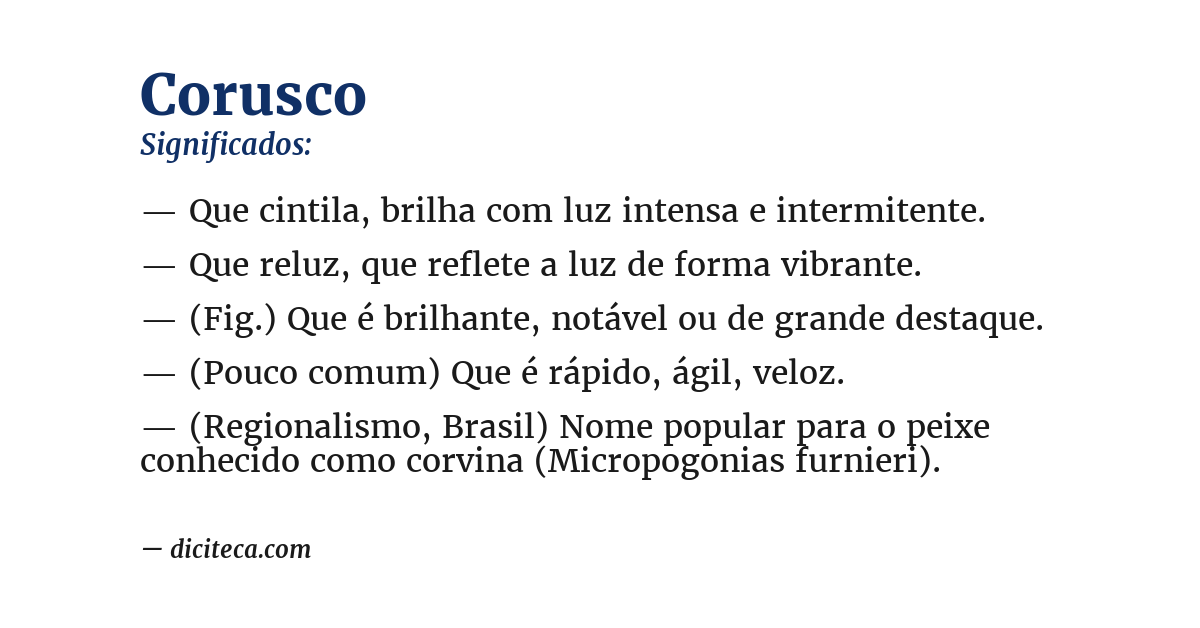 Significado de corusco