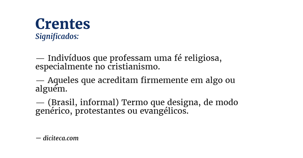 Significado de crentes