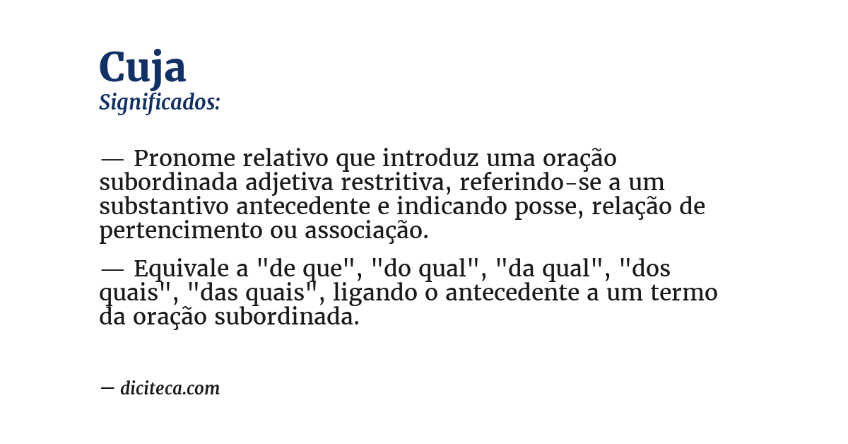 Significado de cuja