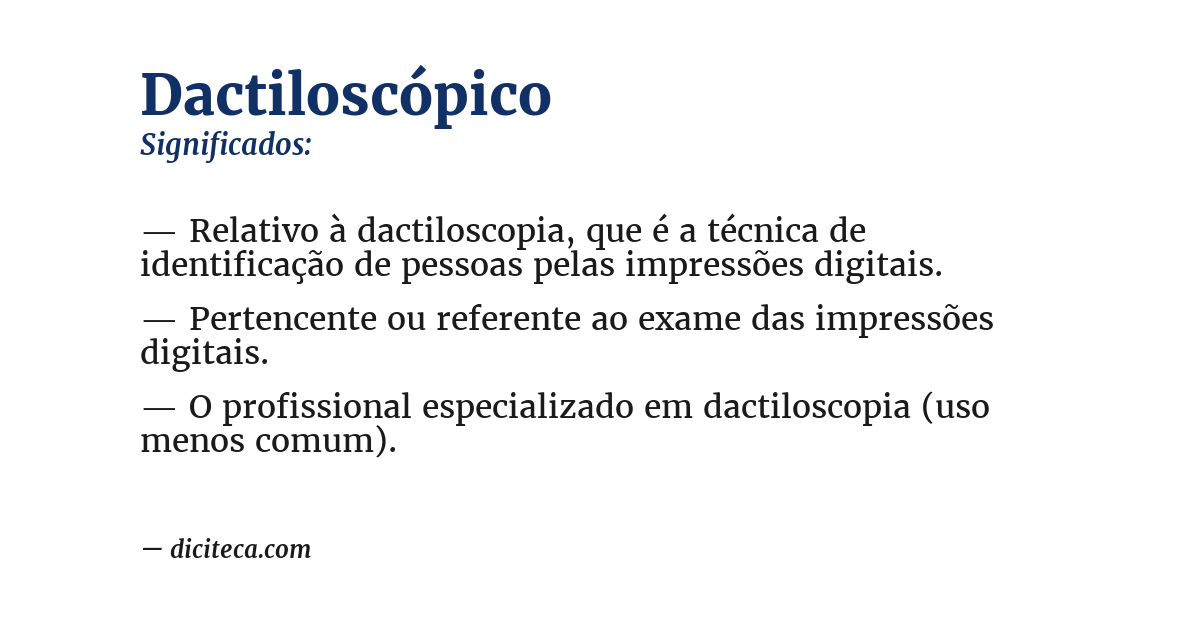 Significado de dactiloscópico