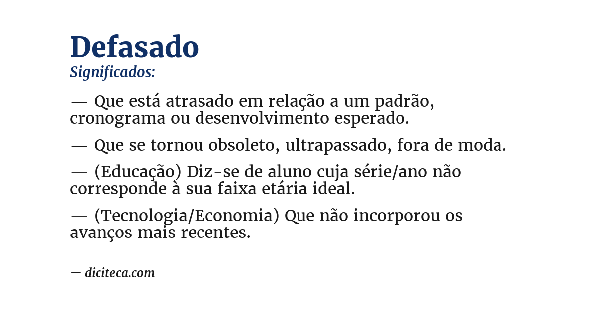 Significado de defasado