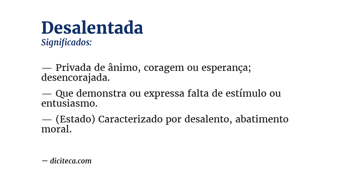 Significado de desalentada