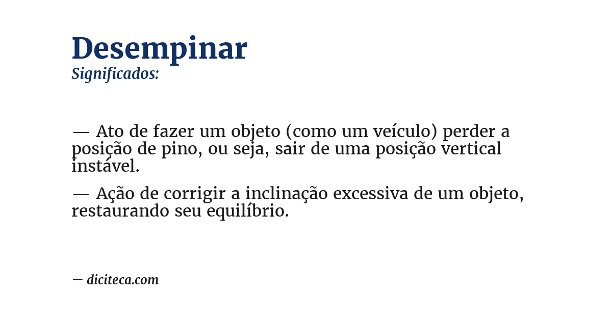 Significado de desempinar