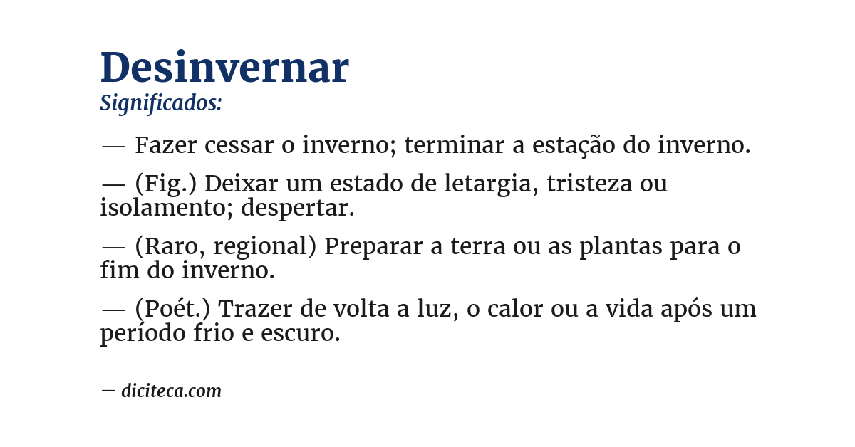 Significado de desinvernar