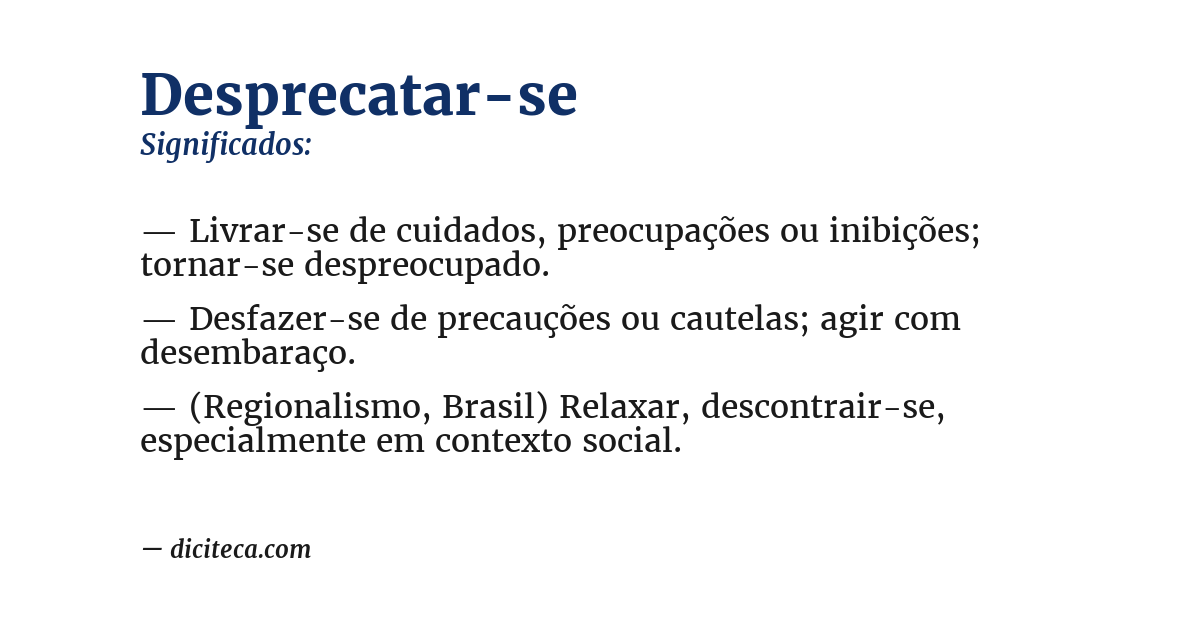 Significado de desprecatar-se