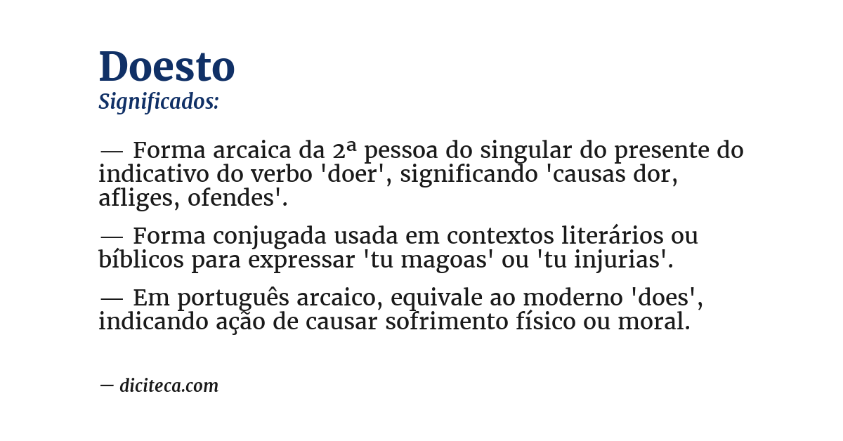 Significado de doesto