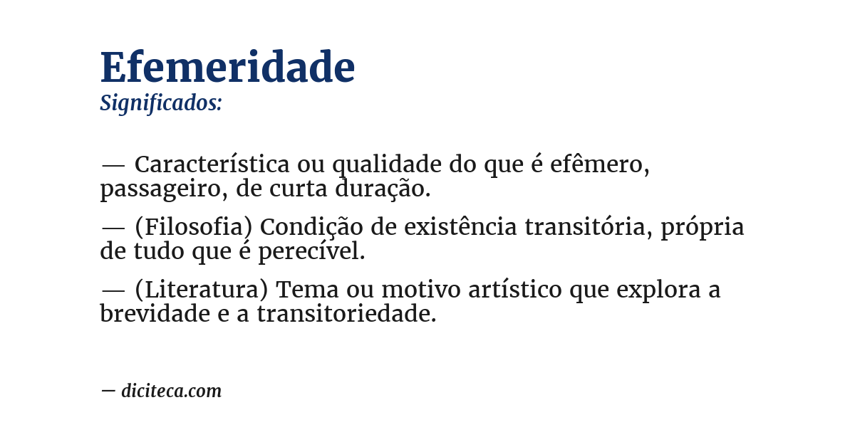 Significado de efemeridade