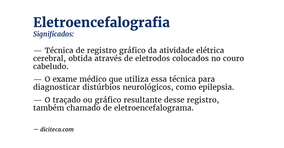 Significado de eletroencefalografia