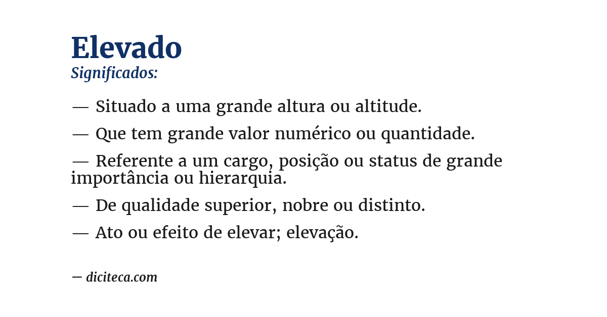 Significado de elevado