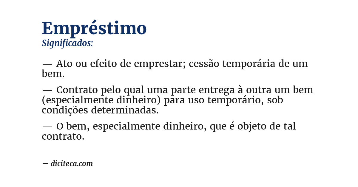 Significado de empréstimo