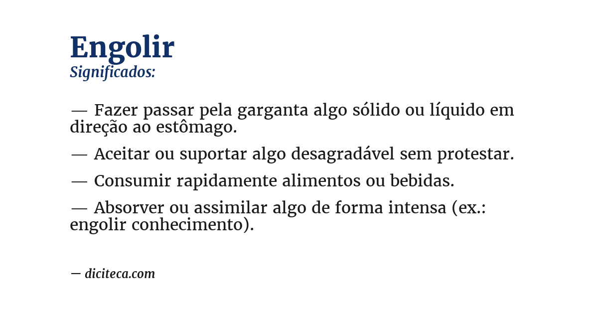 Significado de engolir