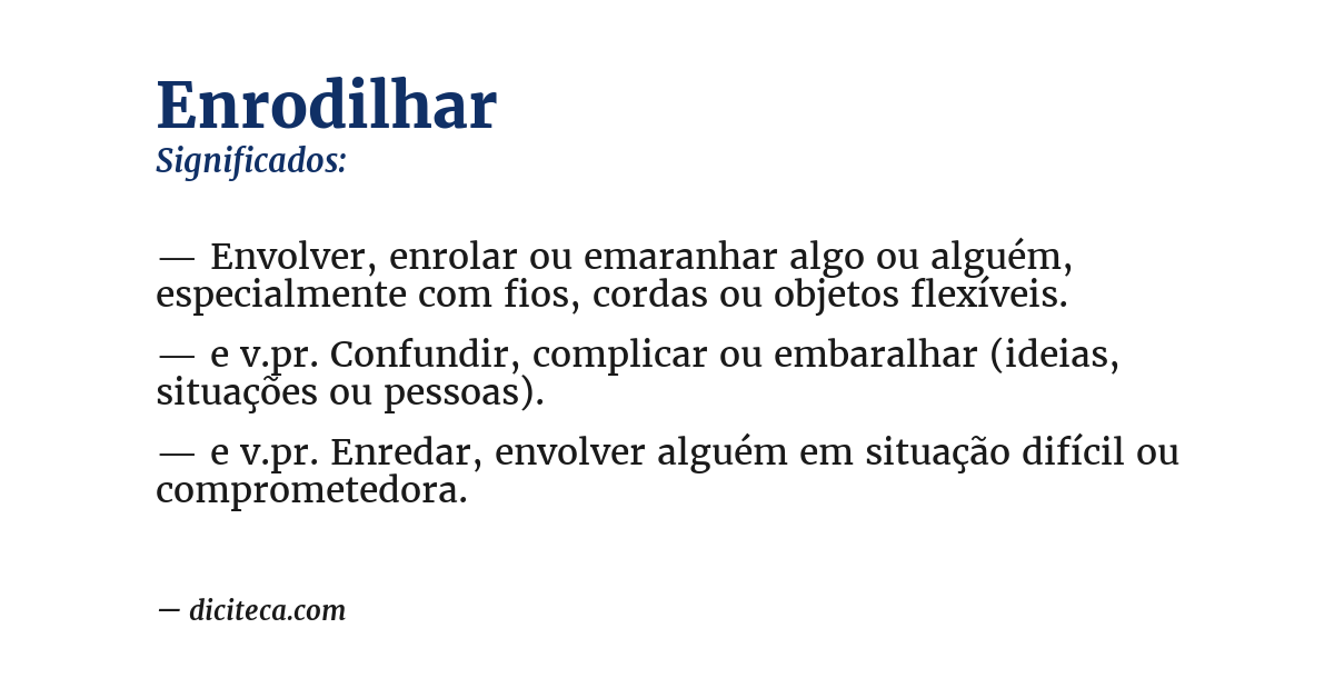 Significado de enrodilhar