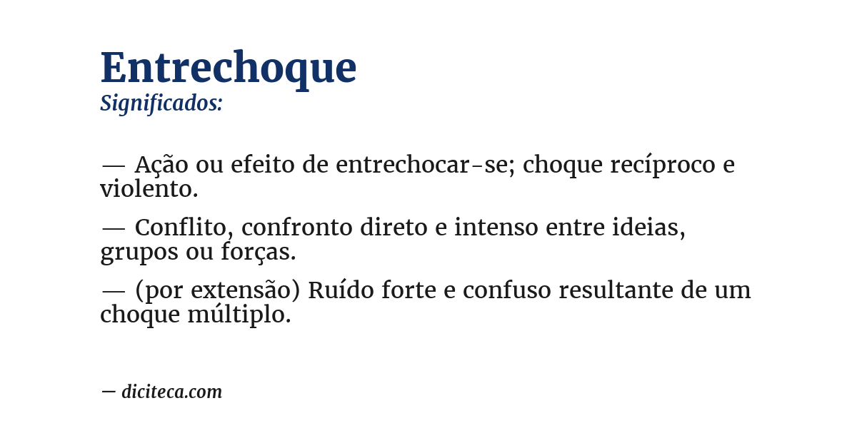 Significado de entrechoque