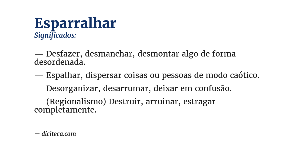 Significado de esparralhar