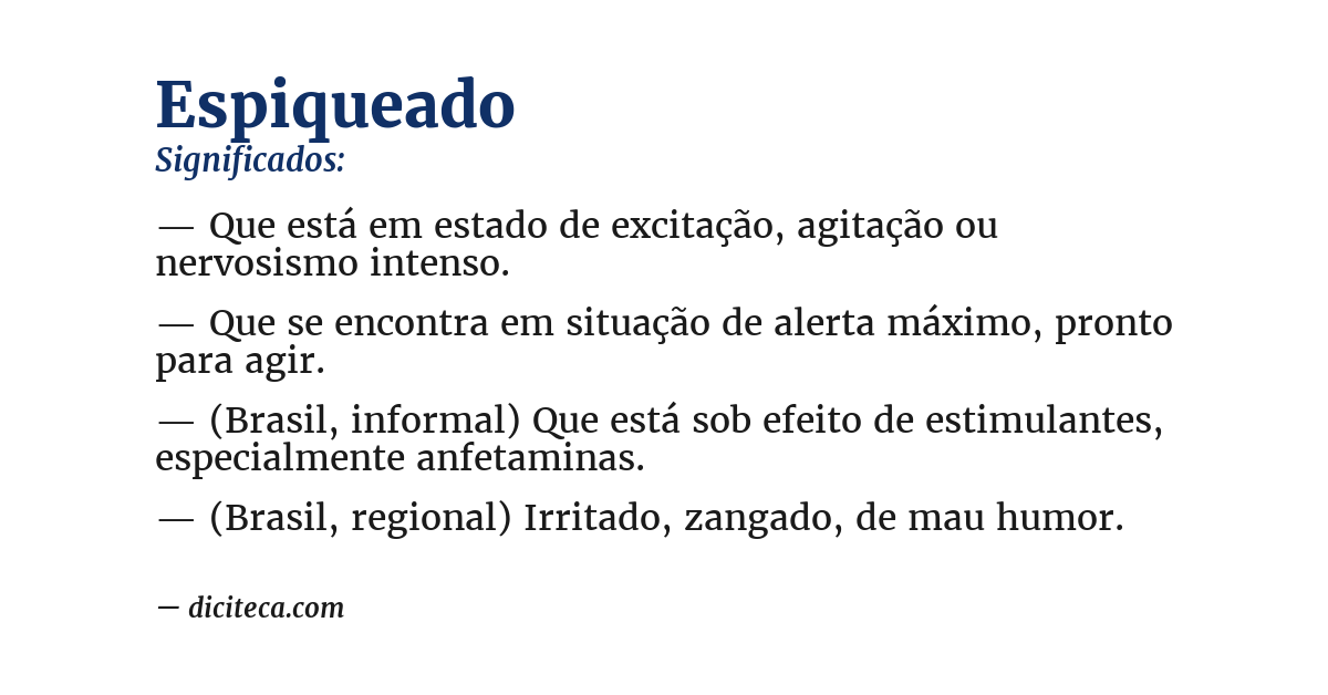 Significado de espiqueado