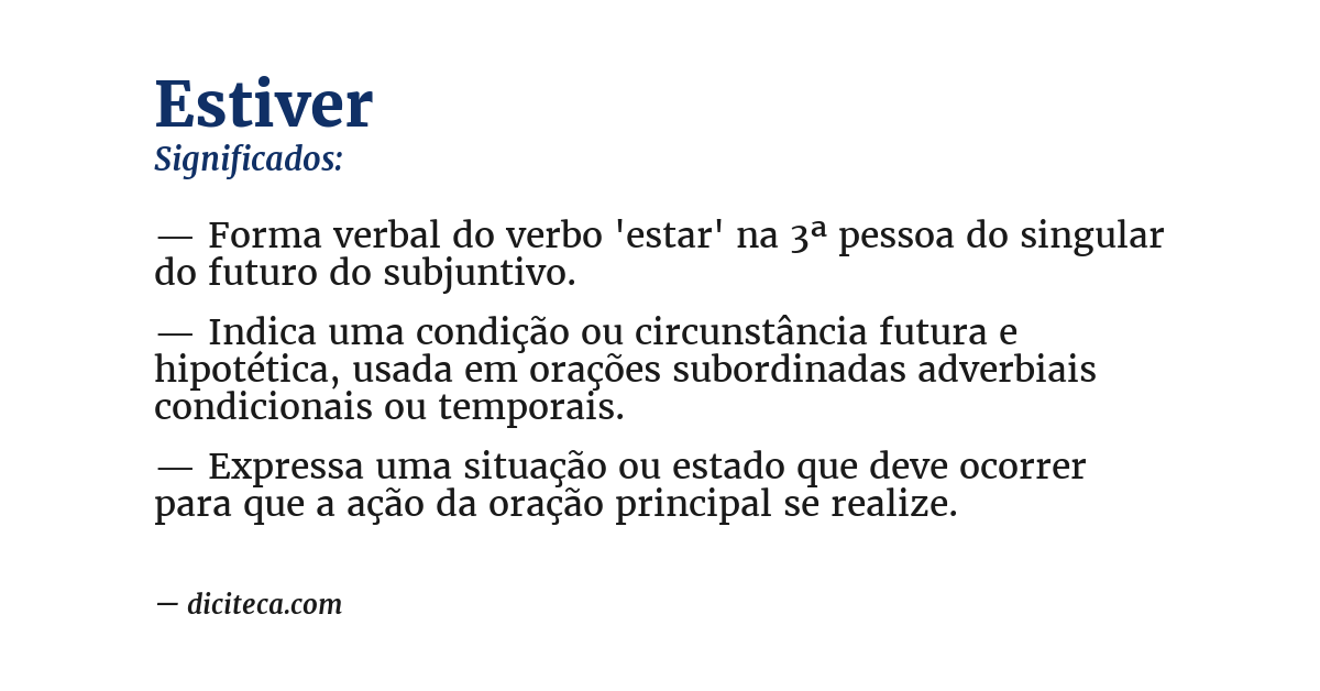 Significado de estiver