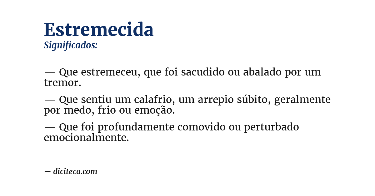 Significado de estremecida