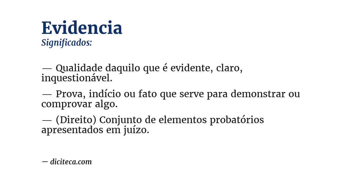 Significado de evidencia