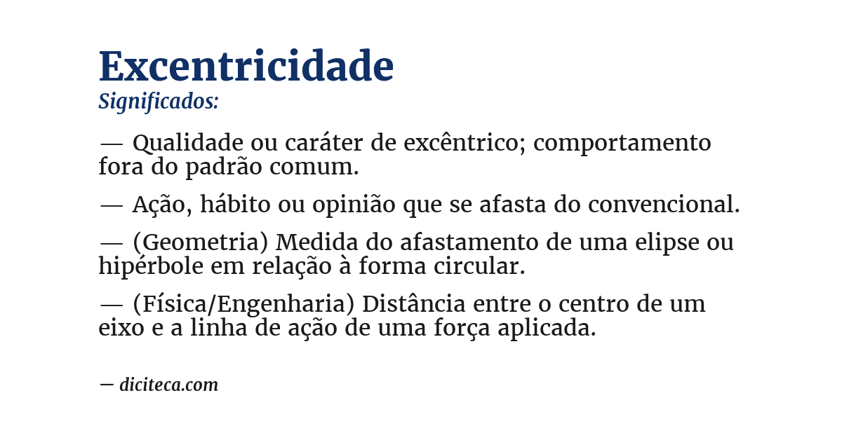 Significado de excentricidade
