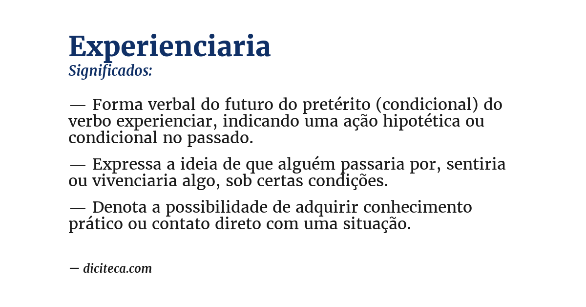 Significado de experienciaria