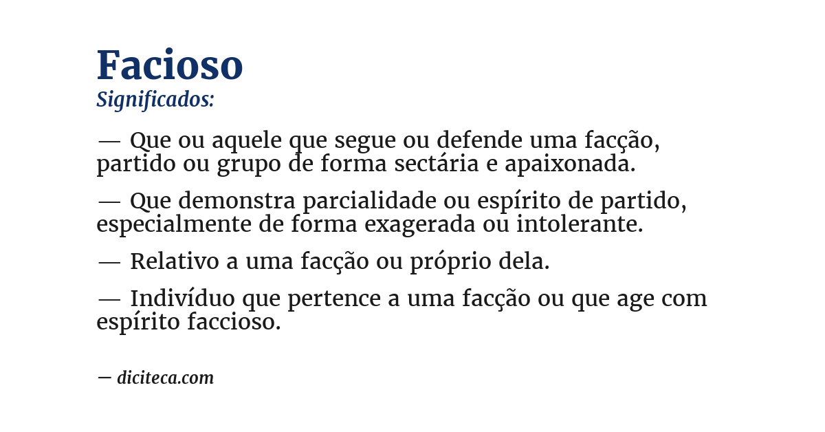 Significado de facioso