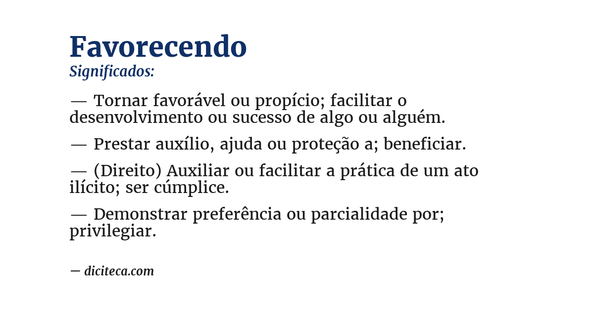 Significado de favorecendo