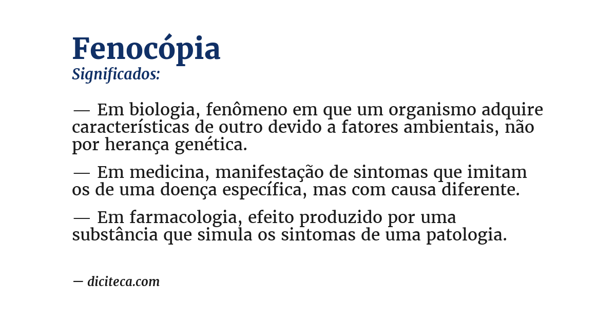 Significado de fenocópia