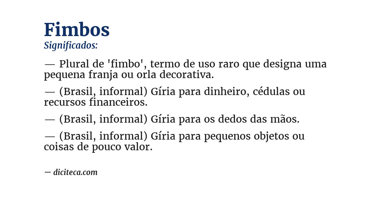 Significado de fimbos
