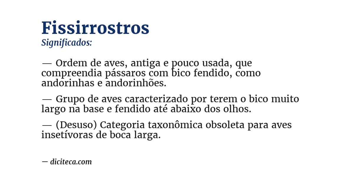 Significado de fissirrostros